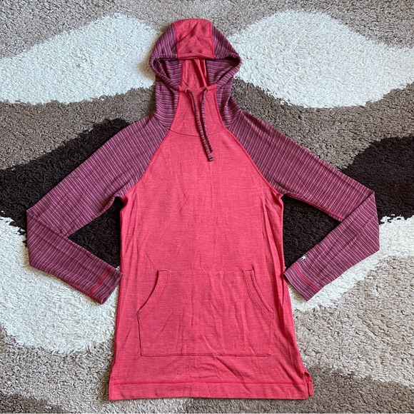 Smartwool NTS Mid 250 Drape Neck Hoody Womens Sz L In Hibiscus Heather - Picture 2 of 7